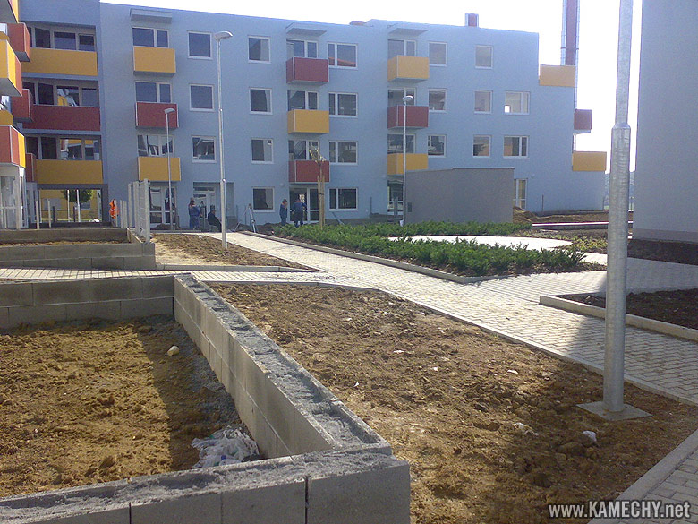Aktuální stav stavby Kamechy I (etapa 1.) dne 5. 10. 2007