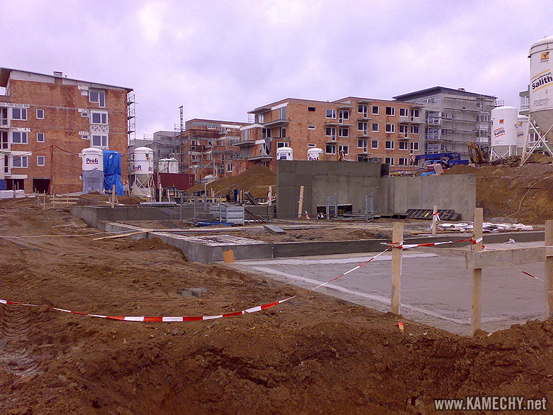 Aktuální stav stavby Kamechy I (etapa 4.) dne 27. 1. 2008