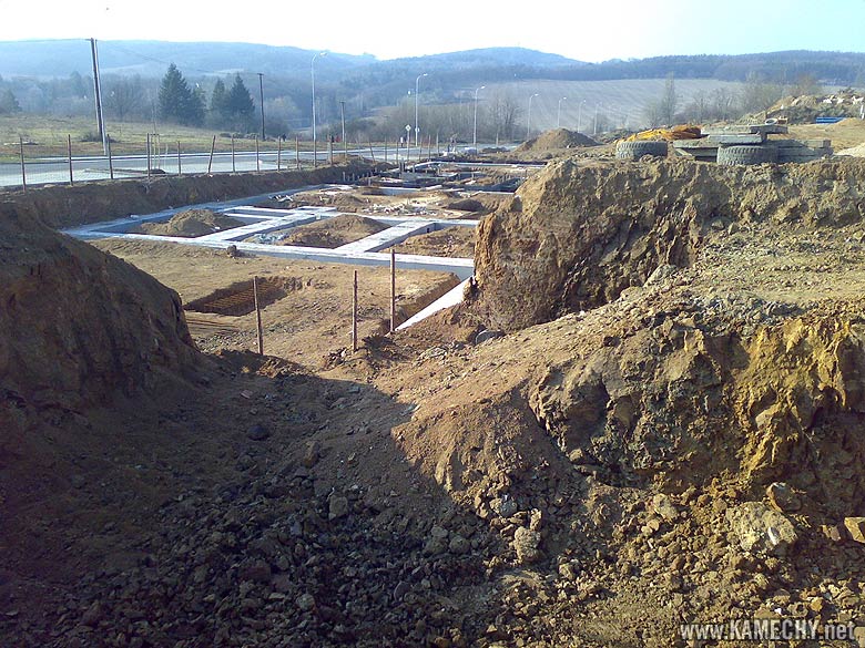 Aktuální stav stavby Kamechy I (etapa 3.) dne 10. 2. 2008