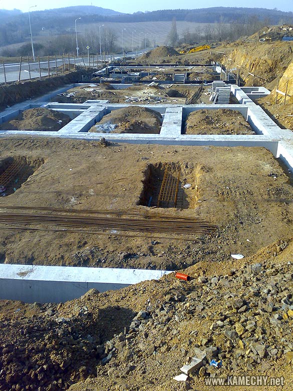 Aktuální stav stavby Kamechy I (etapa 3.) dne 10. 2. 2008