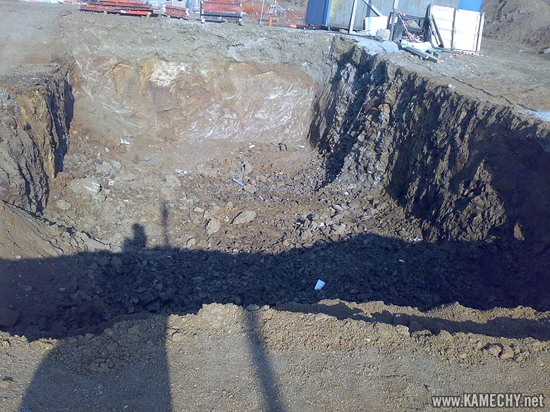 Aktuální stav stavby Kamechy I (etapa 3.) dne 10. 2. 2008