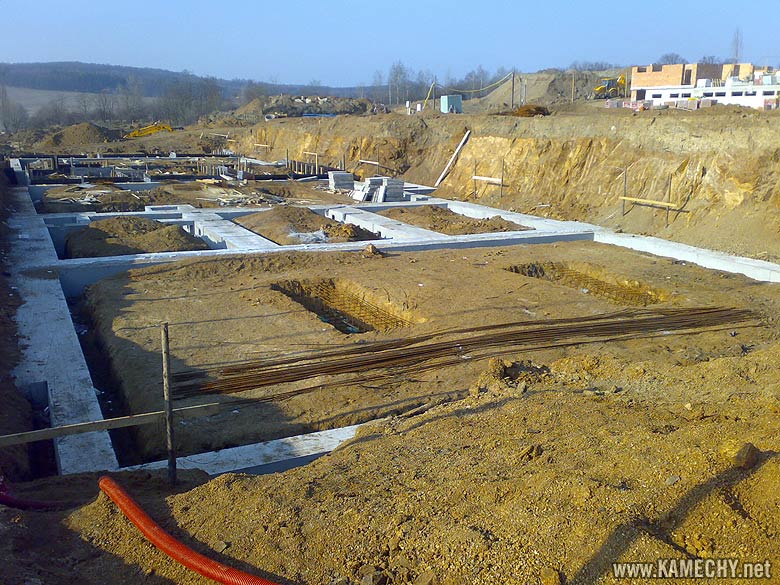 Aktuální stav stavby Kamechy I (etapa 3.) dne 10. 2. 2008