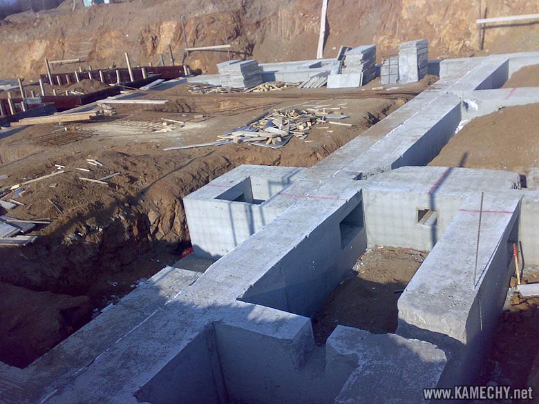 Aktuální stav stavby Kamechy I (etapa 3.) dne 10. 2. 2008