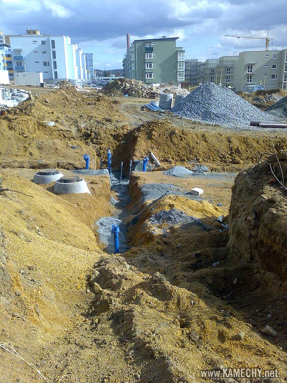 Aktuální stav stavby Kamechy I (etapa 5.) dne 23. 3. 2008