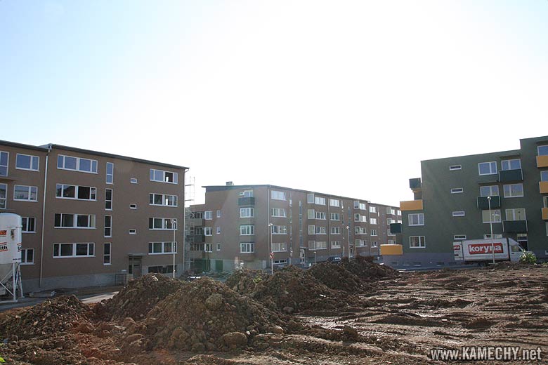 Aktuální stav stavby Kamechy I (etapa 2.) dne 4. 7. 2008