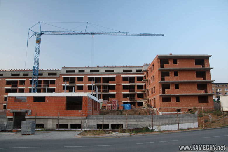 Aktuální stav stavby Kamechy I (etapa 3.) dne 28. 8. 2008