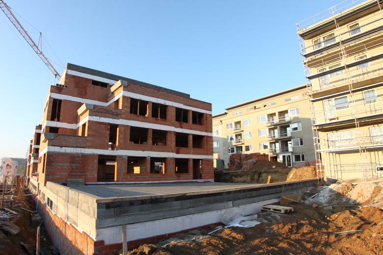 Aktuální stav stavby Kamechy I (etapa 3.) dne 15. 11. 2008