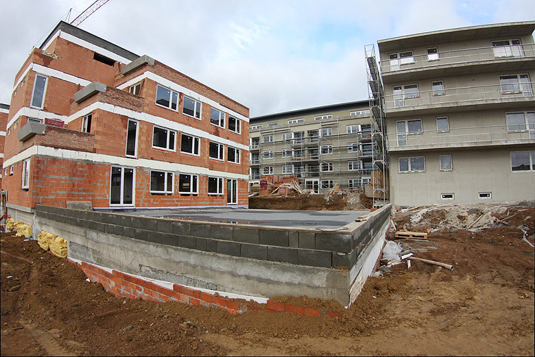 Aktuální stav stavby Kamechy I (etapa 3.) dne 21. 12. 2008