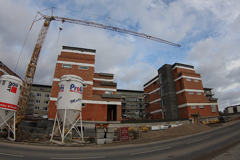 Aktuální stav stavby Kamechy I (etapa 3.) dne 21. 12. 2008