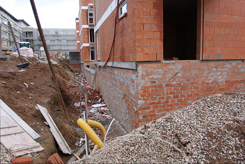 Aktuální stav stavby Kamechy I (etapa 3.) dne 21. 12. 2008