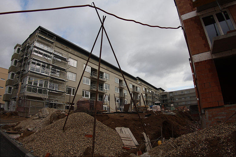 Aktuální stav stavby Kamechy I (etapa 3.) dne 21. 12. 2008