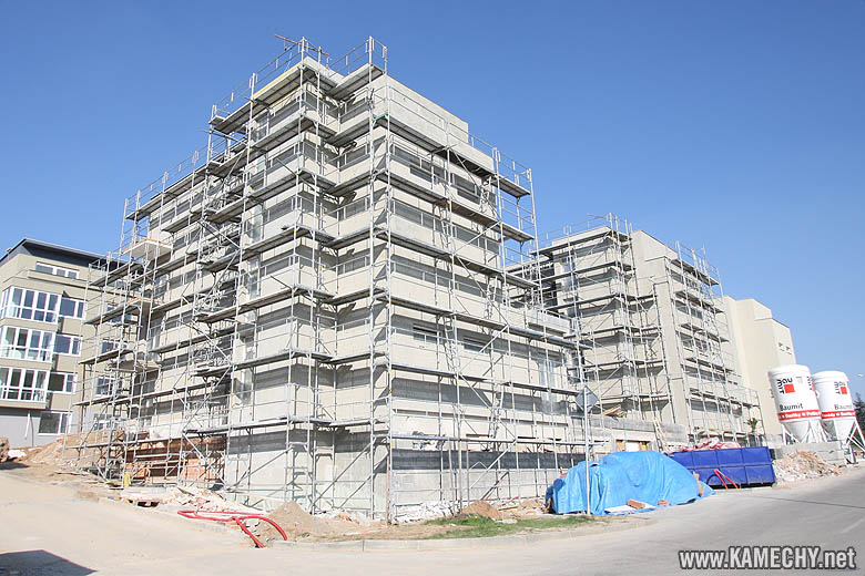 Aktuální stav stavby Kamechy I (etapa 3.) dne 25. 4. 2009