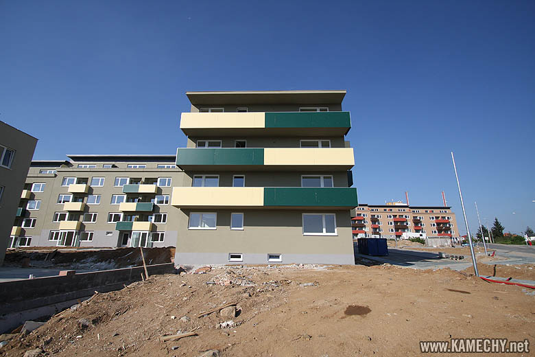 Aktuální stav stavby Kamechy I (etapa 3.) dne 25. 4. 2009